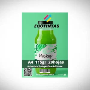Papel Fotografico A4 Adhesivo Brillante 115g/m² 20 Hojas