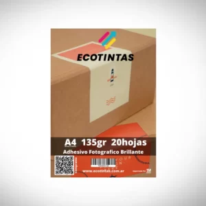 Papel Adhesivo A4 Brillante Eco 135g/m² 20 Hojas