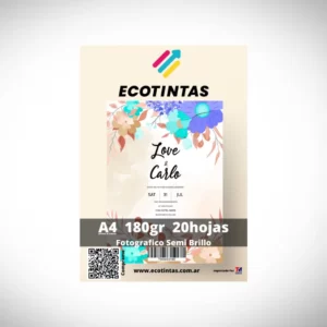 Papel Fotografico A4 Semibrillo180g/m² 20 Hojas