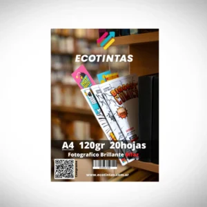 Papel Fotográfico A4 Brillante Doble Faz 120g/m² 100 Hojas