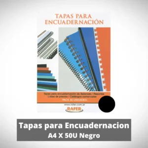 Tapas Para Encuadernar PP A4 Negro X 50