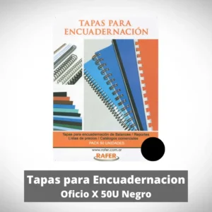 Tapas Para Encuadernar PP Oficio Negro X 50