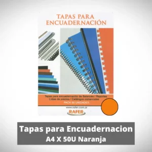 Tapas Para Encuadernar PP A4 Naranja X 50