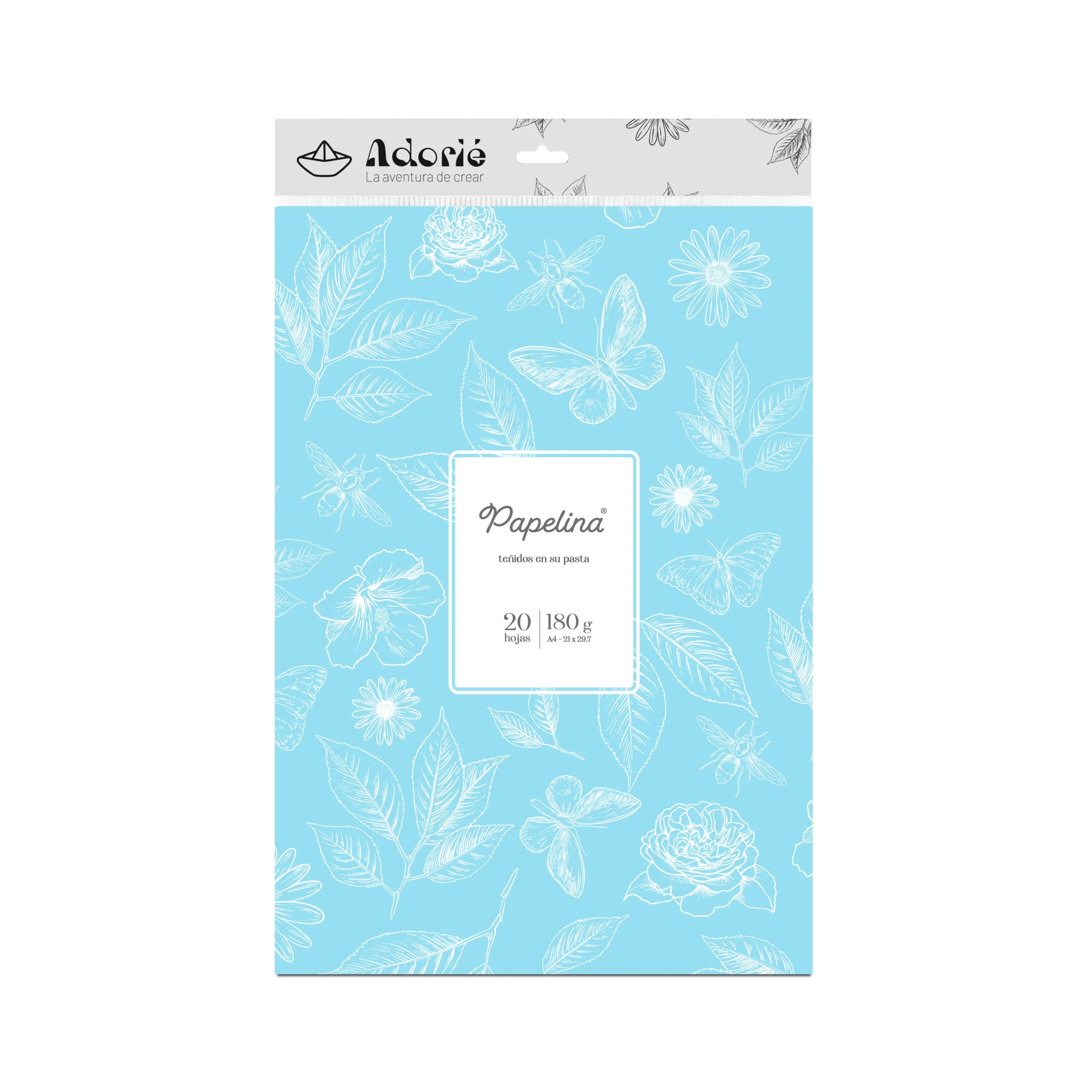 Papelina A4 180g/m² 20 Hojas Celeste Pastel