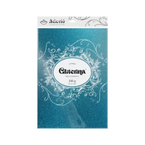 Gliterina A4 230g/m² 20 Hojas Celeste