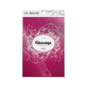 Gliterina A4 230g/m² 20 Hojas Fucsia