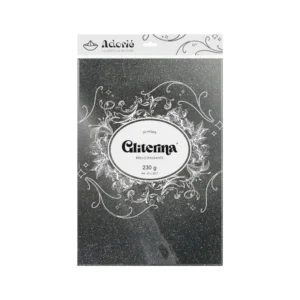 Gliterina A4 230g/m² 20 Hojas Negro Noche fino