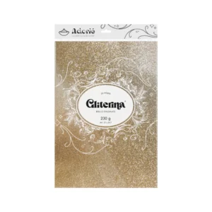 Gliterina A4 230g/m² 20 Hojas Oro Champagne