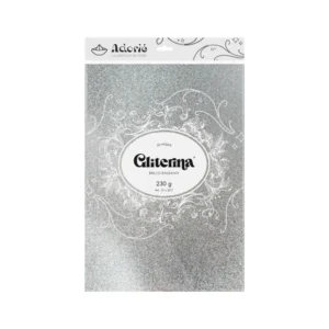Gliterina A4 230g/m² 20 Hojas Plata Espejo fino