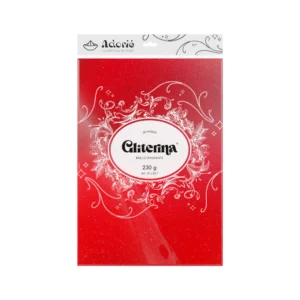 Gliterina A4 230g/m² 20 Hojas Rojo Escarlata fino