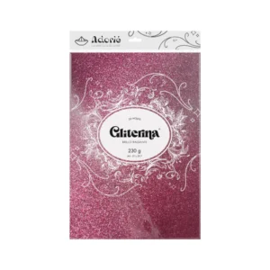 Gliterina A4 230g/m² 20 Hojas Rosa Chicle