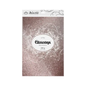 Gliterina A4 230g/m² 20 Hojas Rosa Oro
