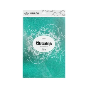 Gliterina A4 230g/m² 20 Hojas Turquesa