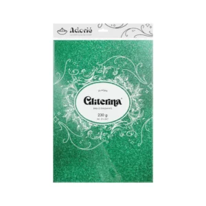 Gliterina A4 230g/m² 20 Hojas Verde Jade