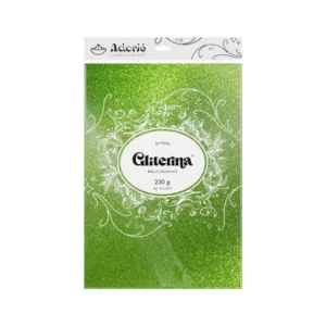Gliterina A4 230g/m² 20 Hojas Verde Oliva