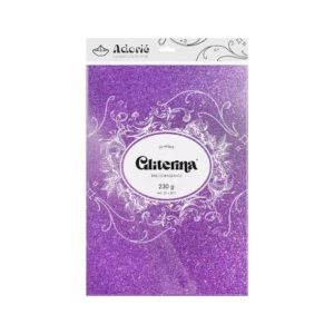 Gliterina A4 230g/m² 20 Hojas Violeta