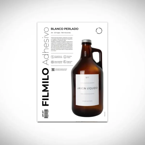 Filmilo Adhesivo Blanco Perlado A4 20hjs