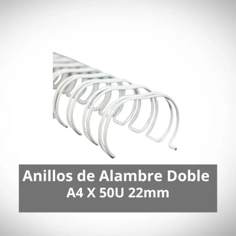 Anillos de Alambre Doble-O A4 22mm X 50 Blanco