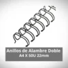 Anillos de Alambre Doble-O A4 22mm X 50 Negro