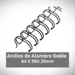Anillos de Alambre Doble-O A4 25mm X 50 Negro