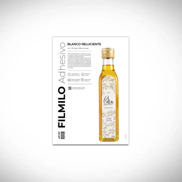 Filmilo Adhesivo Blanco Reluciente A4 20hjs