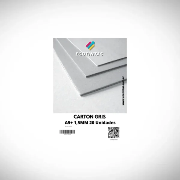 Carton Gris Para Encuadernar A5+ 20 unidades 1,5MM
