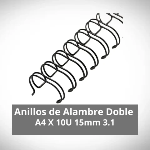 Anillos de Alambre Doble-O A4 15mm X 10 Negro