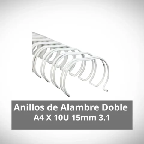 Anillos de Alambre Doble-O A4 15mm X 10 Blanco