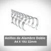 Anillos de Alambre Doble-O A4 22mm X 10 Plata