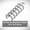 Anillos de Alambre Doble-O A4 22mm X 10 Negro