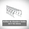 Anillos de Alambre Doble-O A4 25mm X 10 Plata