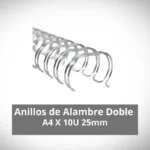 Anillos de Alambre Doble-O A4 25mm X 10 Plata