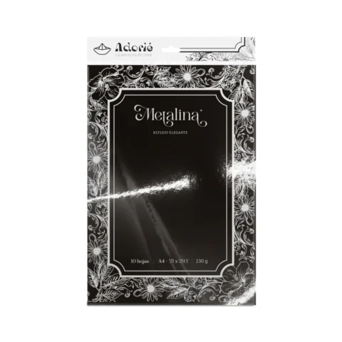 Metalina A4 230g/m² 10 Hojas Negro